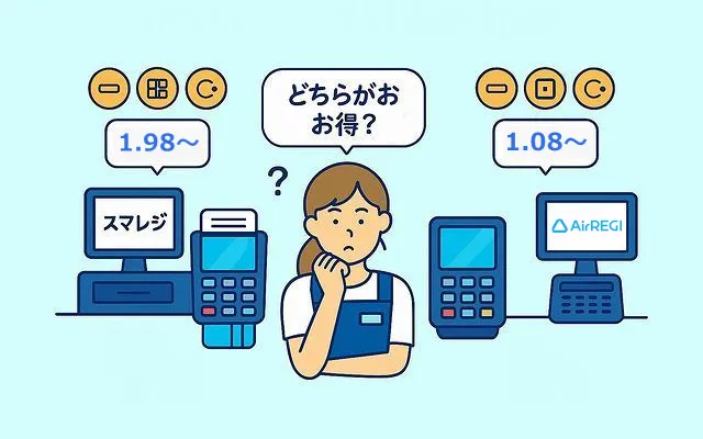 スマレジとエアレジを決済手数料で比較