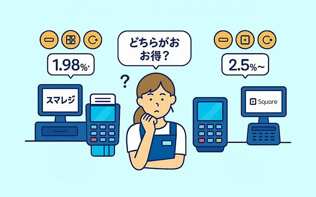 スマレジとスクエアの手数料を比較
