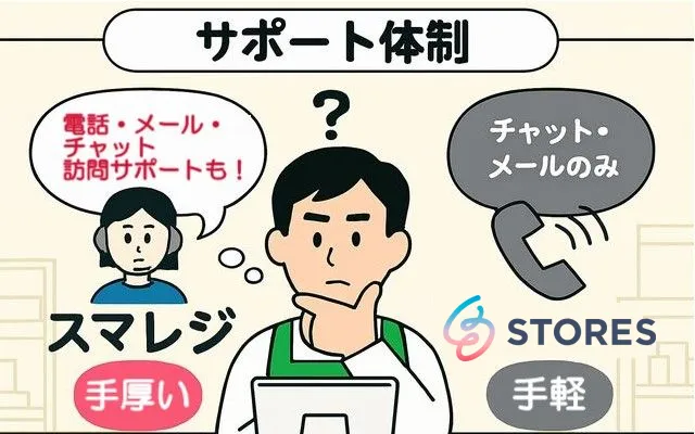 スマレジとストアーズをサポートで比較