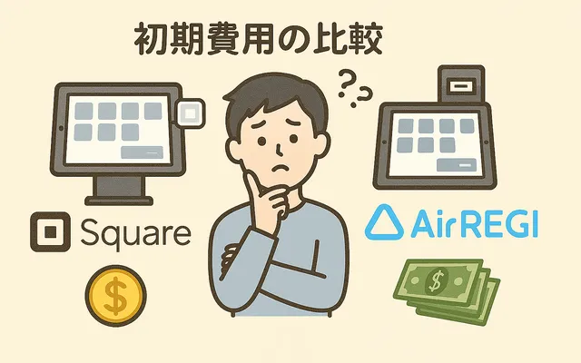 スクエアとエアレジの初期導入費用を比較